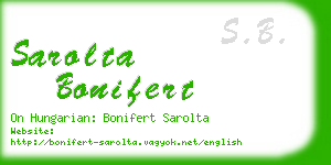 sarolta bonifert business card